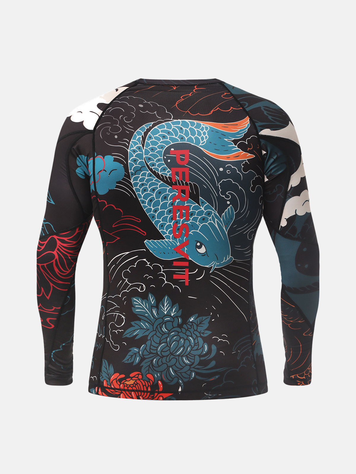 Peresvit Koi Long Sleeve Rashguard Blue Orange Red, Photo № 2